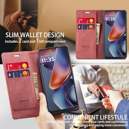 Moto G 5G 2025/5G 2026/Play 2026 Wallet Case with [RFID Blocking],Red | Card Holder, Kickstand, Magnetic, Soft Leather Flip Case Wallet for Moto G 5G 2025/Moto G 5G 2026/Play 2026 - color: Red, size: Moto G 5G 2025/2026 6.7"