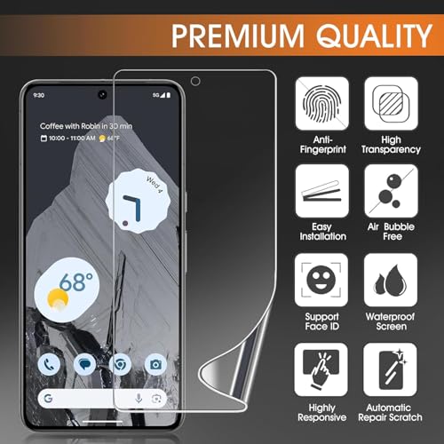 3 Pack Screen Protector for Google Pixel 7 Pro 6.7", HD Ultra-Thin Full Coverage Soft TPU Hydrogel Film Google Pixel 7 Pro - Fingerprint ID Compatible, Self-Healing, Touch Sensitive - size: Google Pixel 7 Pro