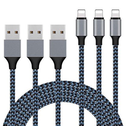 Sundix iPhone Charger, 3Pack 9ft Lightning Cable iPhone Charger Cable Nylon Braided Charging Cord Compatible iPhone 14/13/12/12Pro/12ProMax/11/11Pro/11Pro MAX/XS/XS MAX/XR/X/8/8Plus/7/7Plus and More