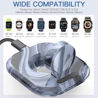 for Apple Watch Charger Stand, Magnetic Fast Charging Dock Portable Design - color: Marble Black