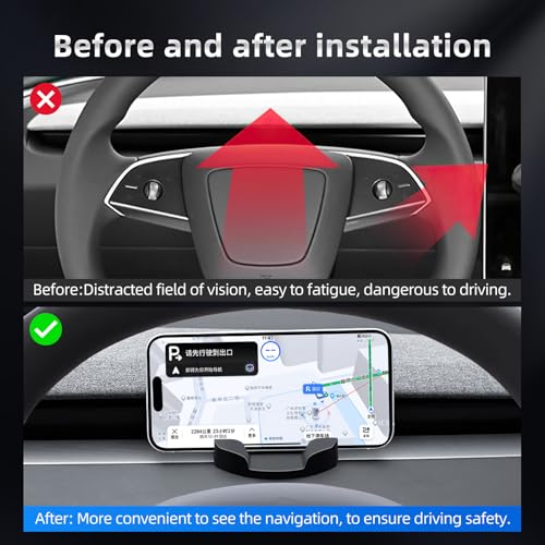Phone Mount for Tesla M3/My 2021-2024 Silicone - size: 2021-2023 Model 3 & 2021-2024 Model Y