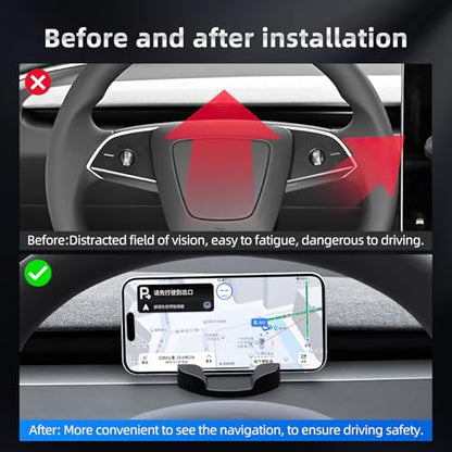 Phone Mount for Tesla M3 Highland/My Juniper 2024-2025 Silicone - size: 2024-2025 Model 3 Highland & 2025 Model Y Juniper