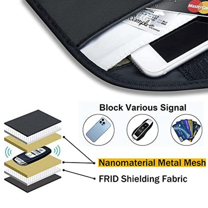 4 Pack Faraday Bags for Car Keys and Cell Phone, Signal Blocking Key Pouch Wallet, Anti-Tracking Anti Theft Car Protection, Cell Phone Signal Jammer WiFi/GSM/LTE/NFC/RFID, GPS Blocker - color: 4 Packs - 7.8" * 3.8"