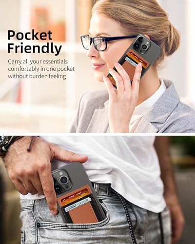 For Magsafe Wallet Stand, 10 Cards Holder, Strongest Magnetic Wallet | Leather Magnetic Phone Wallet for iPhone 17/16/15/14/13/12 Series, ID Window, 4 Card Slot, RFID Blocking, Brown - color: Brown