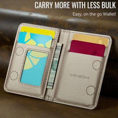 Vinich for MagSafe Wallet Magnetic RFID Blocking Card Holder, Desert Gold - color: Desert Titanium
