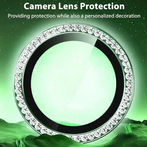 Zeking 2 Set for Motorola Razr 70/ Razr 2026 Camera Lens Protector Bling - color: Bling Green
