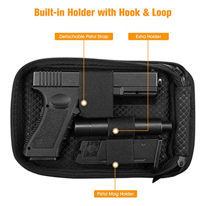 FINPAC Concealed Carry Gun Pouch, Soft Pistol Case Fanny Pack Firearm Bag | Pistol Bag Waist Belt with Holster for Handgun, Air Gun, Men, Women - color: Black - Standard Size w/ Shoulder Strap