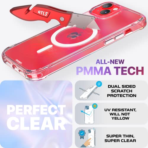 REBEL Clear Case for iPhone 14 Plus [Crystal Series Gen-4] Strong MagSafe Compatible, Anti-Scratch, Non-Yellowing, Protective Shockproof Bumpers, Metal Buttons, 6.7 Inch Phone 2023 (Crystal Clear) - color: Crystal Clear, size: iPhone 14 Plus