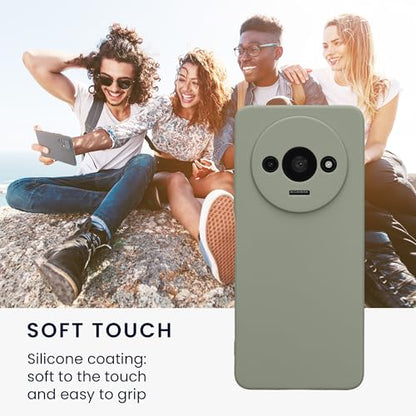 kwmobile Case Compatible with Xiaomi Redmi A3 Case - Protective Slim TPU Phone Cover - Soft Matte Finish - Gray Green - color: gray green