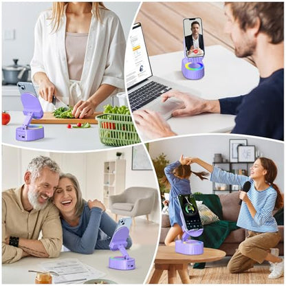 AKLLCCR Wireless Induction Bluetooth Speaker 5in1 Phone Holder Speaker - color: Purple