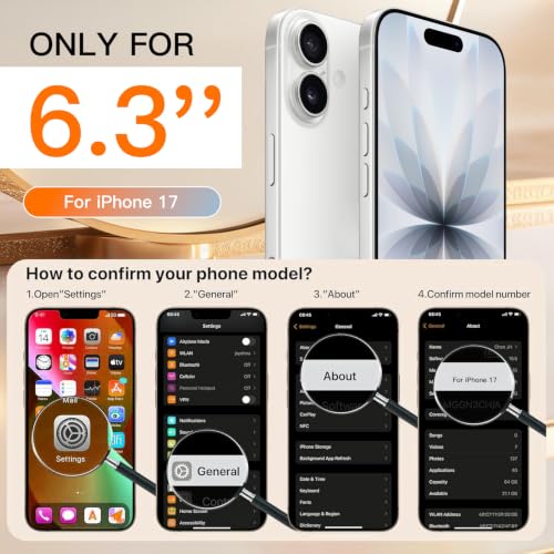 tharlet for iPhone 17 Case Black with 360° Spin Magnetic Stand | Cute Luxury Plating Gold Curly Wave Edge, [Compatible with Magsafe] Full Camera Lens Protection ,Women Girl daily matching - color: Black Curly Edge, size: iPhone 17