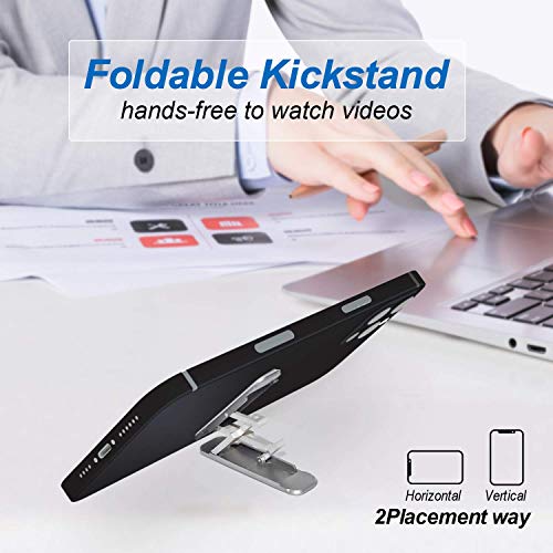 DWTB Phone Kickstand,Multi-Angle Aluminum Cell Phone Kickstand Attachment(Adjustable Angle)(Vertical and Horizontal Stand) Black