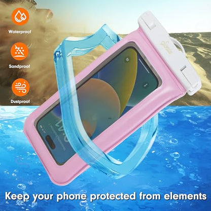 Sonix Waterproof Phone Pouch - Floating Phone Case Dry Bag w/Crossbody Lanyard - Beach Cruise Travel Essentials - Compatible w/All Devices, Touchscreen Friendly | Jelly Pink - color: Jelly Pink