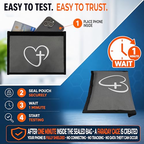 Gecko Travel Tech Faraday Bag Anti-Tracking GPS RFID Car Key Signal Blocker Wallet Shielding Pouch Protective Case for Cell Phone Car Key FOB, Data Privacy, Electronic Device Security (CROSS) - color: CROSS