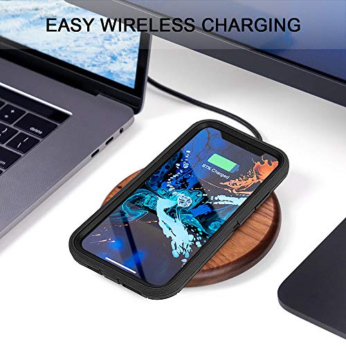 Sansunto for iPhone 13 Pro Max Case and 12 Pro Max Case, Full Body Protection Heavy Duty Shockproof Military Grade 3 in 1 Silicone Rubber with Hard PC Rugged Durable Phone Cover 6.7 Inch (Black) - color: Black
