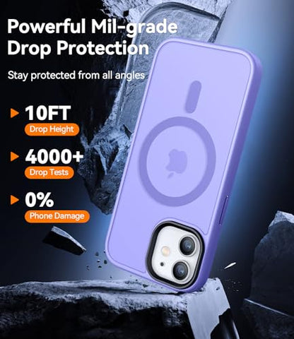 CANSHN Magnetic for iPhone 12 Case/iPhone 12 Pro Case, Light Purple | Translucent Matte, Compatible with MagSafe, Heavy Duty Protection, Scratch Resistant, Slim Fit, Pocket Friendly - color: Matte Magnetic & Light Purple