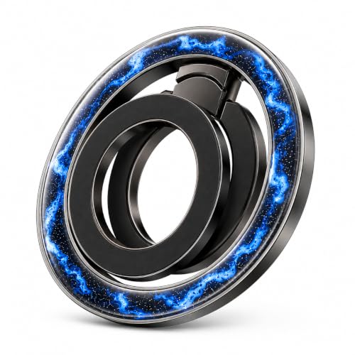 Double Magnetic 360 ° Rotate Cell Phone Ring for MagSafe, Magnetic Phone Grip, Phone Ring Holderwith Adjustable Kickstand for iPhone 17/16/15(Plus,Mini,Pro, Pro Max), Blue - color: Blue