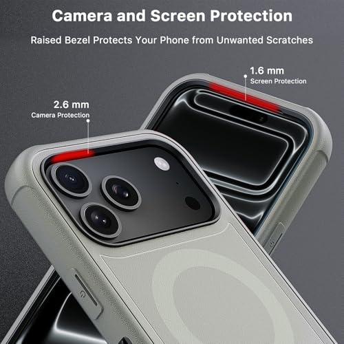 M MYBAT PRO for iPhone 17 Pro Case with Belt Clip Holster,[Compatible with Magsafe] w/Screen Protector,Anti-Drop,Shockproof,w 360°Rotating Kickstand,Heavy Duty Protection (Natural Titanium) - color: Natural Titanium