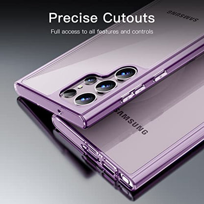 JETech Case for Samsung Galaxy S23 Ultra, Anti-Yellowing, Purple | Shockproof Protection, Scratch Resistant Hard PC Back, Durable Transparent TPU Bumper - color: Purple