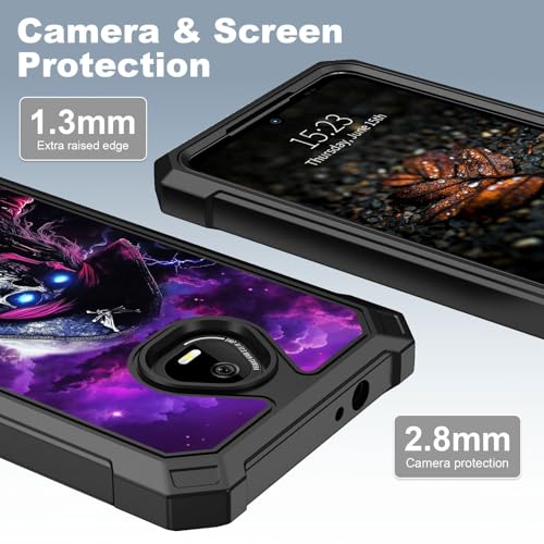 for Schok Volt Sv67q Sv67332 Case with Screen Protector, Military Grade Drop Protection, Dual Layer Hybrid Shockproof Protection TPU Phone Case for Schok Volt Sv67q, Ghostly Pirate - color: Ghostly Pirate