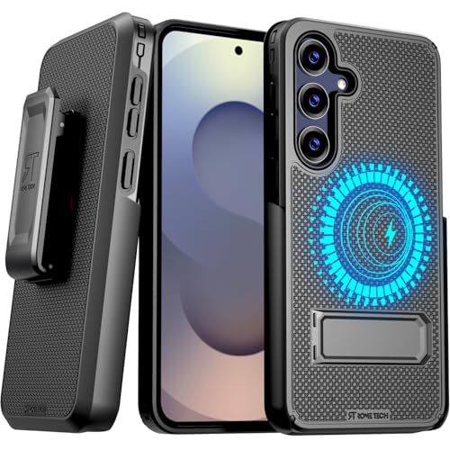 Designed for Samsung Galaxy S26 Case with Belt Clip Holster | Rugged Cover with Strong Magnet & Kickstand Heavy Duty Combo - Black - color: Black