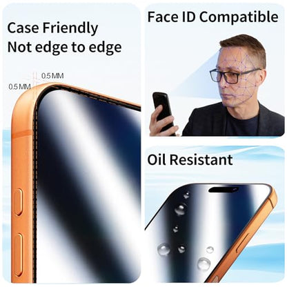 2 Pack Mirror Privacy Screen Protector for iPhone 17 - color: Silver iPhone 17