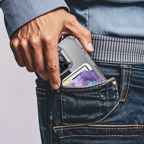 for MagSafe Wallet,Magnetic Card Holder for Phone Case - color: Purple Blue Marble