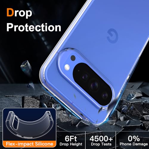 Silicone Clear for Google Pixel 10/10 Pro Case,Ultra Thin with Comfort Grip | Soft Slim-Fit TPU Pixel 10/10 Pro Phone Cover,Non-Slip,Shockproof Protection,Scrath-Resistant