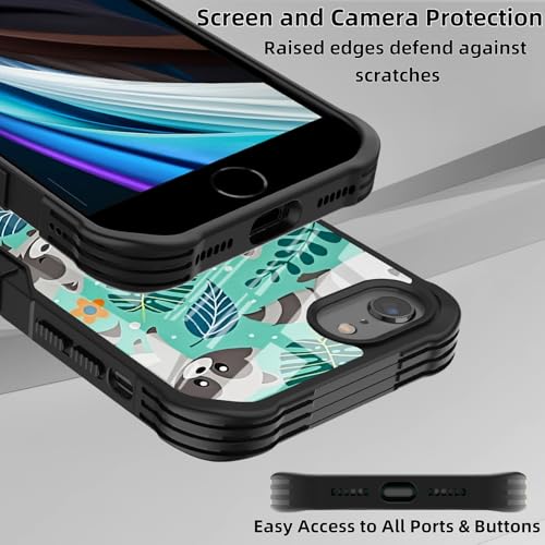 Protective Case Compatible with iPhone se 2022 2023 6/7/8 - Raccoon | Hard PC Back Soft TPU Frame, Anti-Slip Shockproof, Stylish Printed Phone Cover Suitable for Men and Women - color: Cute Raccoon