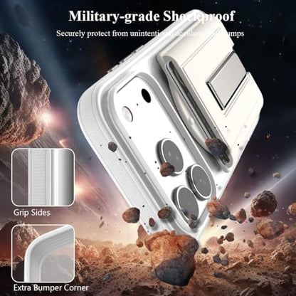 Nvollnoe for iPhone 17 Pro Case with Card Holder & Screen Protector, Compatible with Magsafe, Built-in Kickstand, Detachable Magnetic Wallet Case for iPhone 17 Pro(Clear) - color: Clear