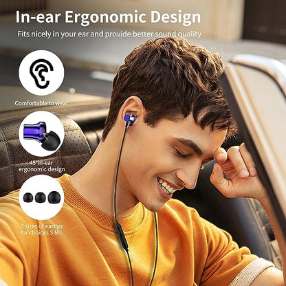 COOYA USB C Headphones Wired Earbuds for iPhone 18 Pro Max 17 16 15 Blue - color: DarkBlue