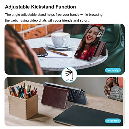 Bocasal for MagSafe Card Wallet for iPhone, Brown - color: Brown