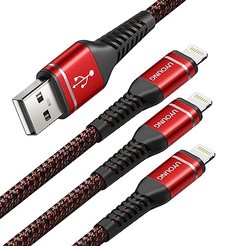 iPhone Charger Cable [Apple MFi Certified] USB to Lightning Cable 6FT 3Pack - color: Red, size: 6FT, style: USB A to Lightning
