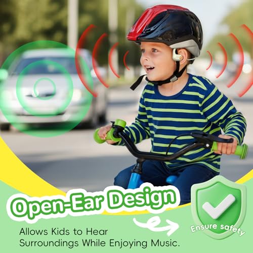 ANCwear Kids Open Ear Headphones, 85dB Volume Limit, Ages 5+ - color: Beige