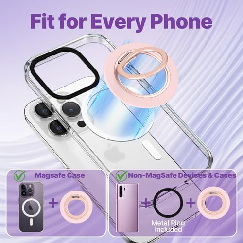 Jsoerpay Ultra-Thin Magnetic Phone Grip for MagSafe, Pink - color: Pink