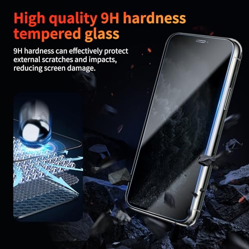 Privacy Screen Protector for iPhone 11 Pro Max/Xs Max 6.5 Inch 3 Pack, Tempered Glass Film Anti-spy Scratch Resistant 9H Hardness Case Friendly - size: iPhone 11 Pro Max/Xs Max