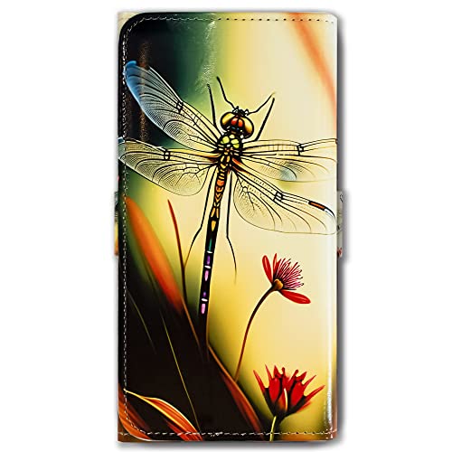 Bcov Case for iPhone 13 Pro,Colorful Dragonfly Leather Flip Phone Case Wallet Cover with Card Slot Holder Kickstand for iPhone 13 Pro - color: Dragonfly Pattern
