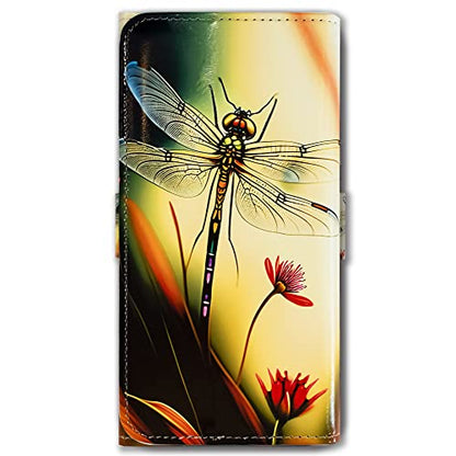 Bcov Case for iPhone 13 Pro,Colorful Dragonfly Leather Flip Phone Case Wallet Cover with Card Slot Holder Kickstand for iPhone 13 Pro - color: Dragonfly Pattern