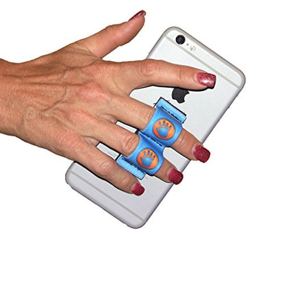 LAZY-HANDS 2-Loop Phone Grip - FITS Most - Blue Hand-in-Circle - color: Blue Hand-In-Circle - Fits Most