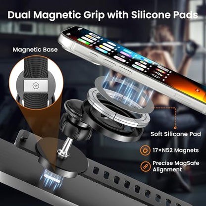 Itramax 360° Magnetic Stroller Phone Mount with Adjustable Silicone Strap
