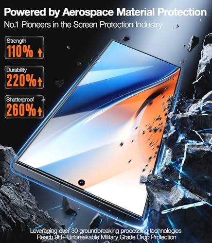 TORRAS Top-Notch Aerospace Glass for Samsung Galaxy S24 Ultra Screen Protector [12Ft Military-Grade Shatterproof] Anti-Scratch Tempered Glass Full Coverage Fit Screen Protector S24 Ultra 6.8" 2-Pack - size: Samsung Galaxy S24 Ultra（6.8 inch）