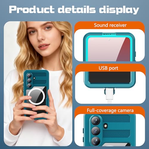 Waterproof Phone Case for Samsung Galaxy S26 Protective Teal - color: Teal, size: Samsung Galaxy S26