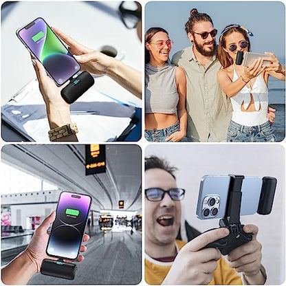 [2 Pack]Small Portable Charger for iPhone14/13,Upgraded 5000mAh PD Fast Charging Power Bank,Mini Portable Phone Charger Compatible with iPhone 14/14 Pro Max/13/13 Pro/12 Pro/11/XR/X/8/7-Black+Black - color: Black+Black