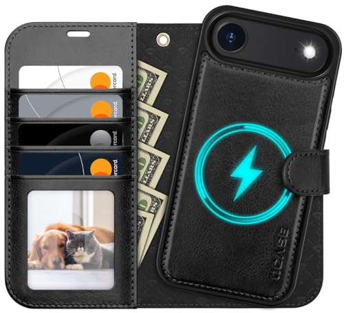 OCASE for iPhone Air Detachable Wallet Case with Card Holder, 2 in 1 PU Leather Flip Folio with RFID Blocking Stand Wrist Strap Shockproof Phone Cover 6.5 Inch 2025, Black - color: Black, size: iPhone Air