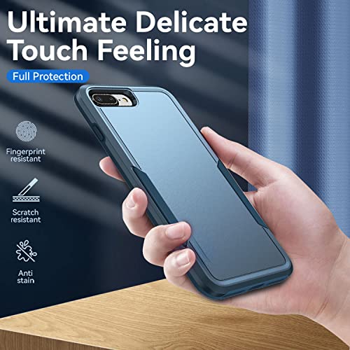 for iPhone 7 Plus Case,with Screen Protector,[Military Grade Drop Tested] Heavy-Duty Tough Rugged Shockproof Protective Phone Case for iPhone 8 Plus 5.5”, Blue - color: Blue