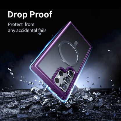 ANNGELAS for Samsung Galaxy S23 Ultra Mag Safe Case,Slim Shockproof Protective Cover with Magnetic,Frosted Hard Back Soft Silicone TPU Bumper Phone Case Compatible Galaxy S23 Ultra 6.8inch,Purple - color: Matte Purple