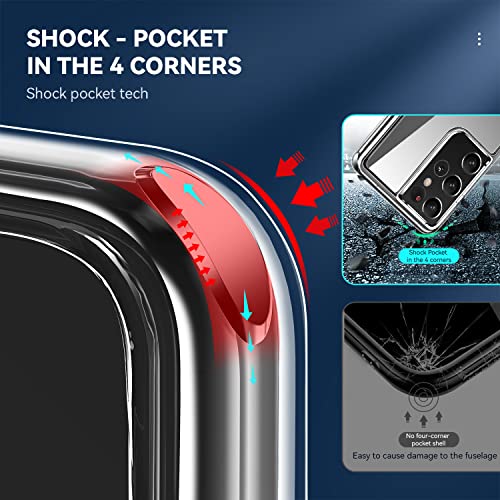DEERLAMN Clear Case for Samsung Galaxy S21 Ultra, Military Grade Drop Protection Anti-Scratch Transparent Ultra Slim Non-Yellowing Shockproof Protective Phone Cover - size: Samsung Galaxy S21 Ultra