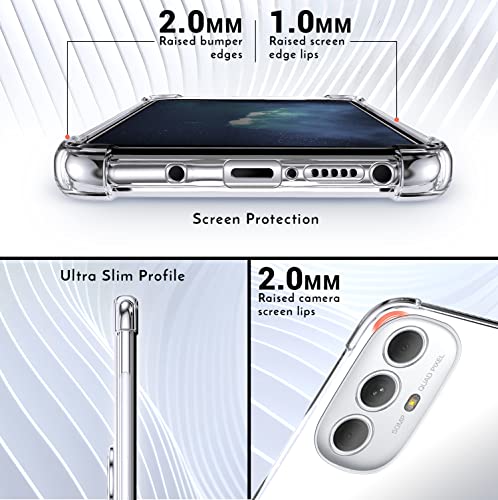 Shields Up for Moto G Play 2023 Case, Moto G Power 2022 Case, Minimalist Wallet Case with Card Holder & Ring Stand, Drop Protection Slim - Clear | Minimalist Wallet Case, 3 Card Slots, 360° Rotation Ring Stand/Kickstand, Drop Protection Protective Cover -
