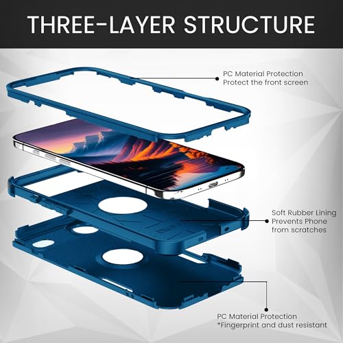 MXX for iPhone 17 Air Case, Heavy Duty 3 in 1 Wing Design Protective Cover with MagSafe, Phone Case 2025 (Navy Blue) - color: Navy Blue, size: iPhone 17 Air