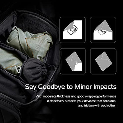 ULANZI Magic Universal Storage Cloth, Easy Wrapping and Safe Protection from Collissions， Bumping and Friction for Camera & Digital Accessories (45 * 45cm) - color: Dark Green